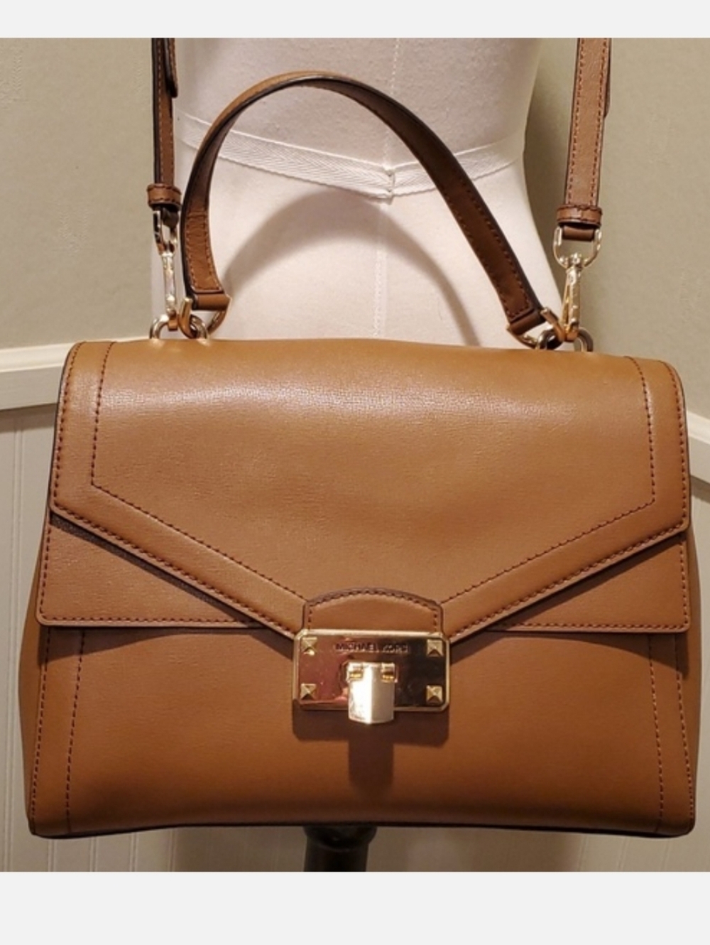 Michael Kors caramel Kinsley top handle bag